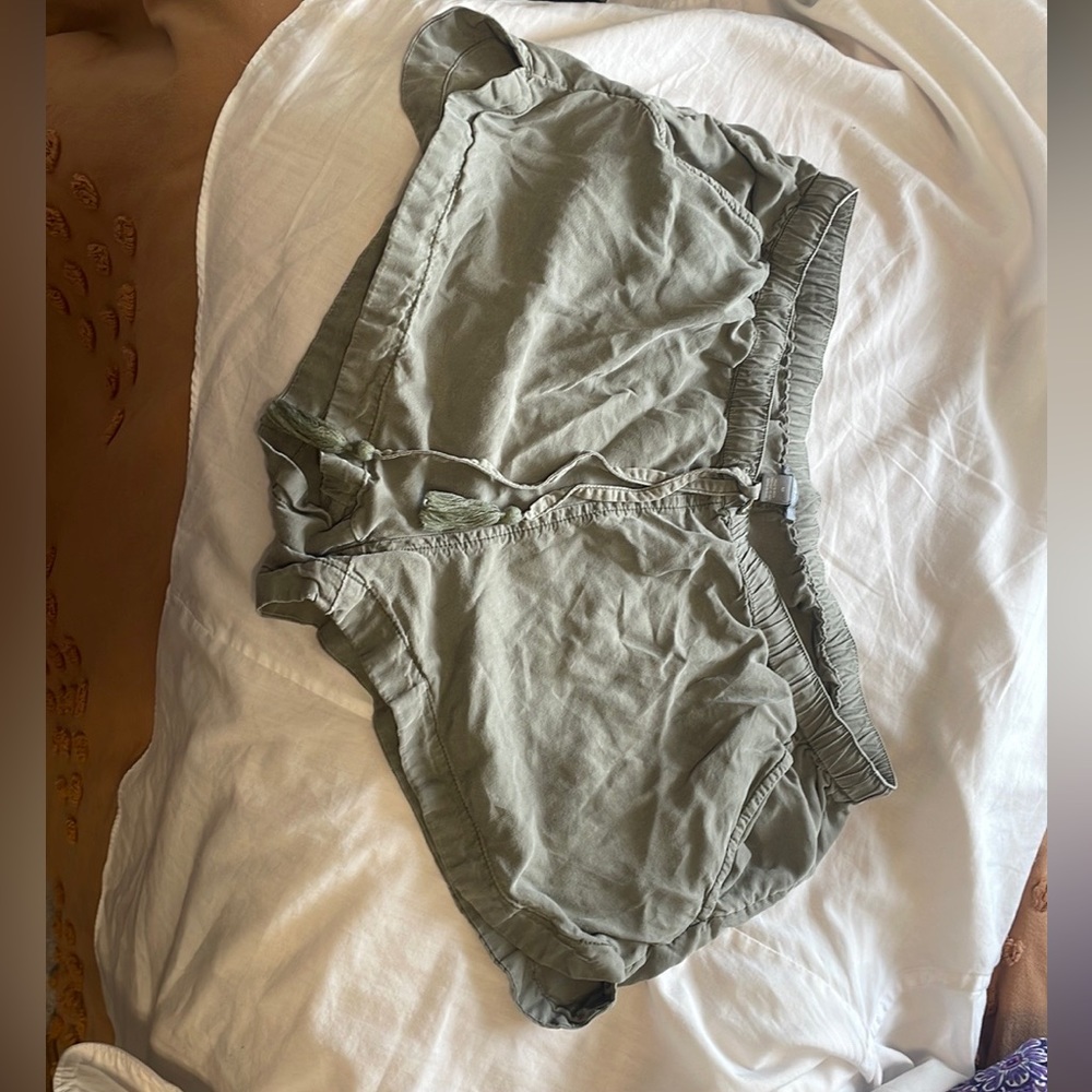 aerie army green soft shorts